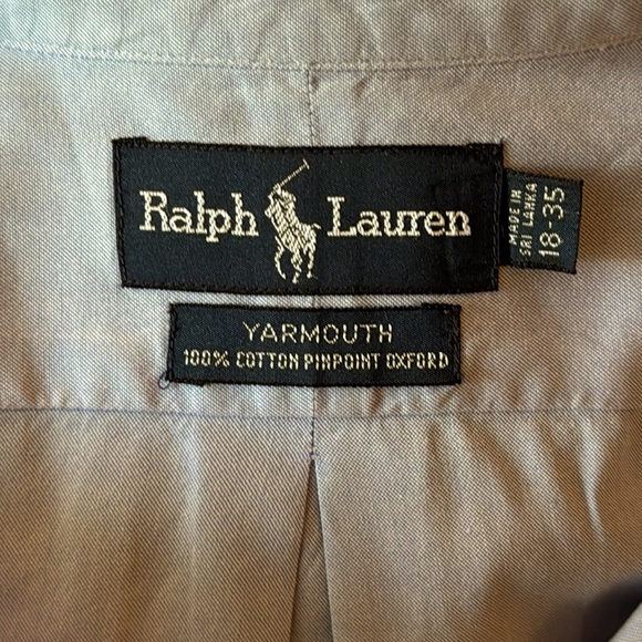 Ralph Lauren Blue 18 - 35 Yarmouth Long Sleeve Button-Down Shirt - Picture 3 of 5
